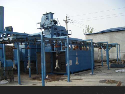 Overhead Conveyor Hanger Type Shot Blasting Machine Descaling Function Customized Design