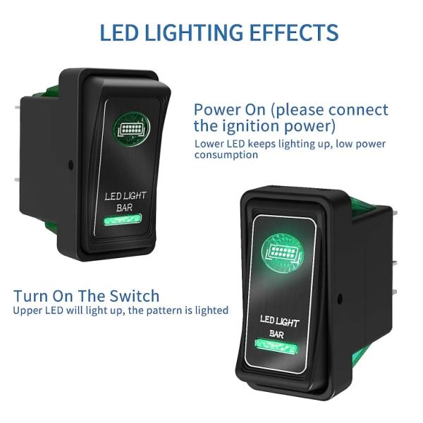 Dc 12v / 24v Automotive Rocker Switch Aluminum 5 Pin