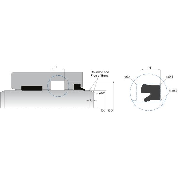 KL85 Pneumatic Sealing Elements Uring Type Easy installation Low Friction