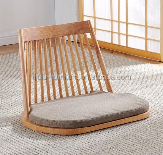 Solid Wood Dining Chair with Natural Floor Seating and Modern Tatami Seatback Design