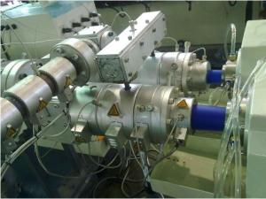 China Rainwater Drainage PVC Twin Pipe Extrusion Machine , PP PE PVC Twin Pipe Production Line on sale
