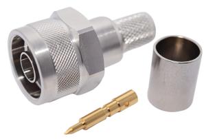 RF Connector, N-Type Straight Crimp Male for LMR-400, 50 Ohm