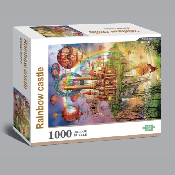 Quality 1000 Pieces Cardboard Rainbow Jigsaw Puzzle IQ Game ASTM Certificated for sale