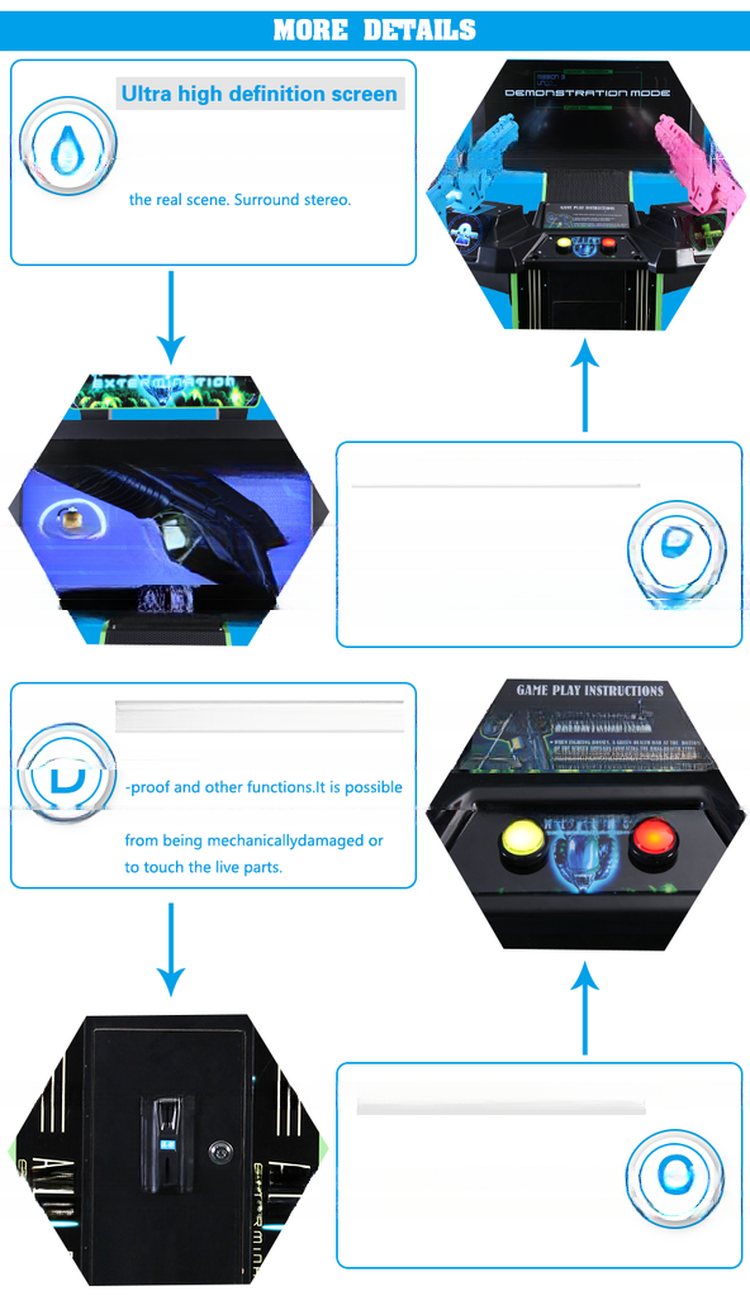 32LCD High Definition Screen Video Shooting Game Machine For Indoor Game Zone