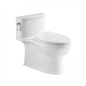Buy cheap 1.1 GPF Elongated One Piece Toilets Left Side Flush Handle Toilet product