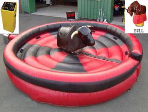 China 1 Person Inflatable Mechanical Bull , Tarpaulin Inflatable Round Mat Mechanical Rodeo Bull on sale