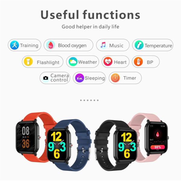1.7 Inch TFT High-Definition 240*280pixel Full Screen Touch Temperature Monitoring Music Control Multiple Dials Q9PRO Smart Watch