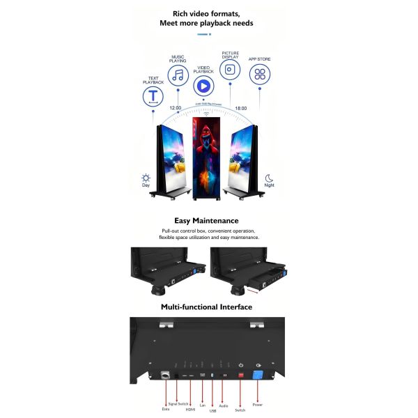 P1.25 Foldable LED poster screen LED Poster Display