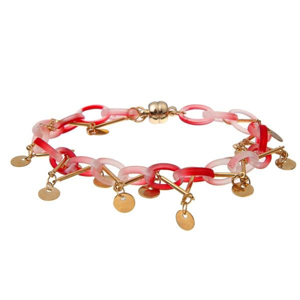 Quality Resin Gold Zircon Brass Magnets Handmade Beads Bracelets Gradient for sale