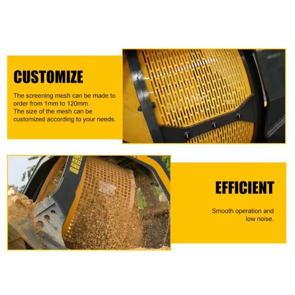 Rotary Screening Bucket Excavator Attachments Hydraulic Drum Screening Hopper Rotating Screening Bucket