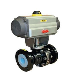China PN 10 - PN 16 BR 20b Pneumatic Control Valve Ball Valve With PFA Lining on sale