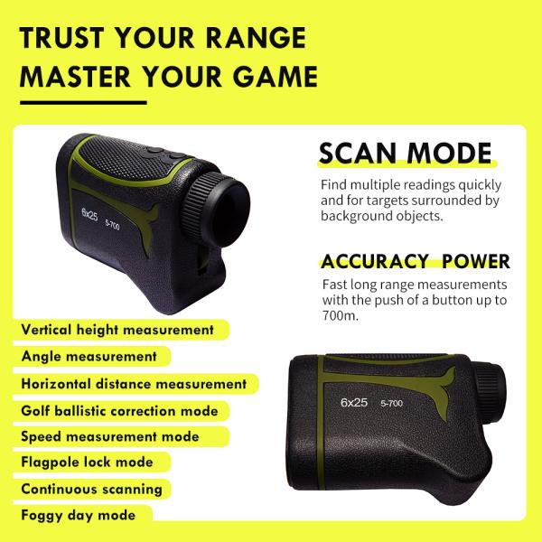 Fogproof Golf Rangefinder 6x Laser Range Finder 700m