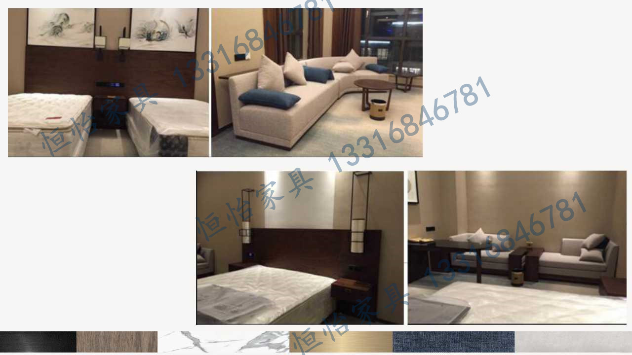 Modern American style Design Bedroom furniture set by Leather upholstered headboard bed made China RIGHTHOME factory