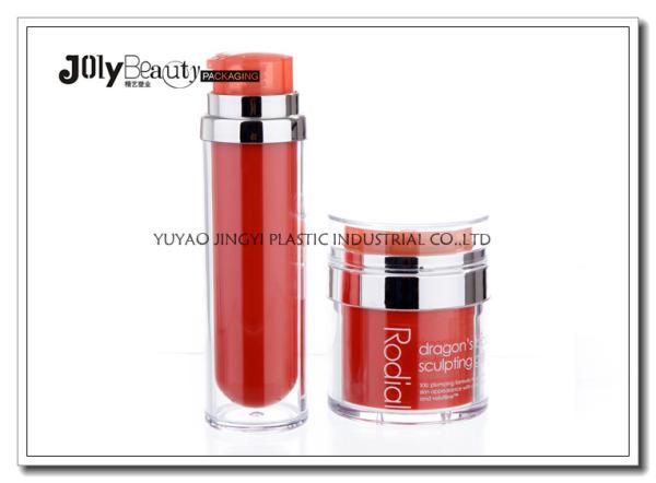 Quality PP Material Red Plastic Empty Makeup Containers Bottles Capacity 80ml for sale