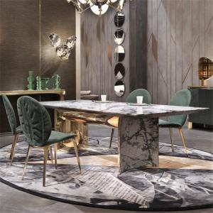 Gold Custom Stainless Steel Furniture Chair ODM Genuine Leather Fabric ISO9001