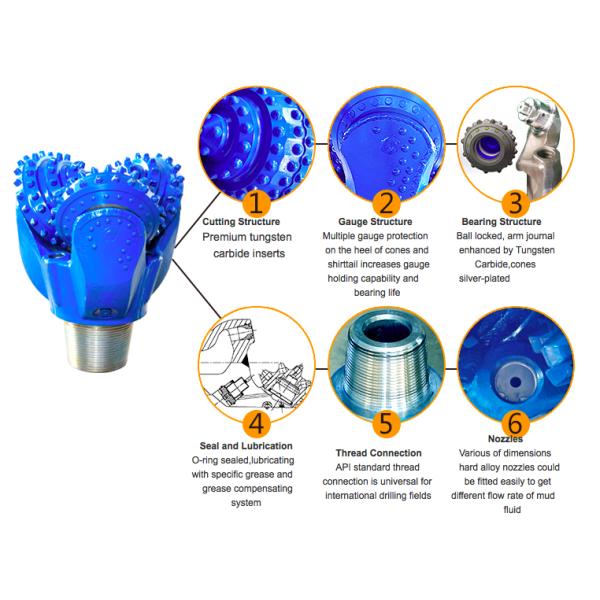 IADC437 IADC637 Tricone Drill Bits Water Well Drilling Forging Processing