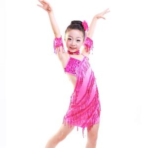 Buy cheap children's Latin dance dress girl's Latin dance clothing tassel sequined dress product