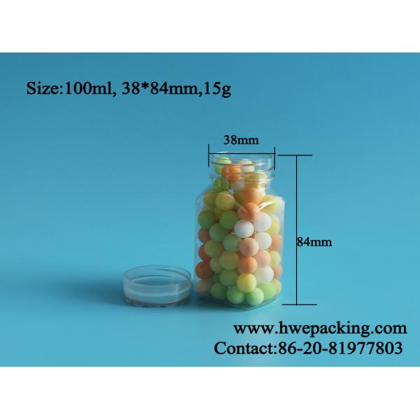 Mini 100ml Plastic Packaging Jar For Chocolate Beans Sweets Granule Small Square