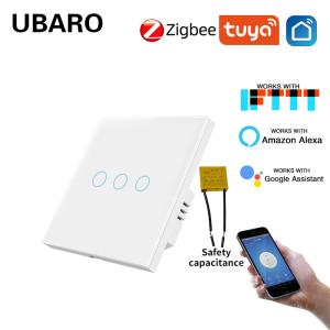 Buy cheap 86 Type Tuya Smart Life Zigbee Switch Works With Zigbee Wall Mounted Smart Switch Need Zigbee Gateway 400W/gang product