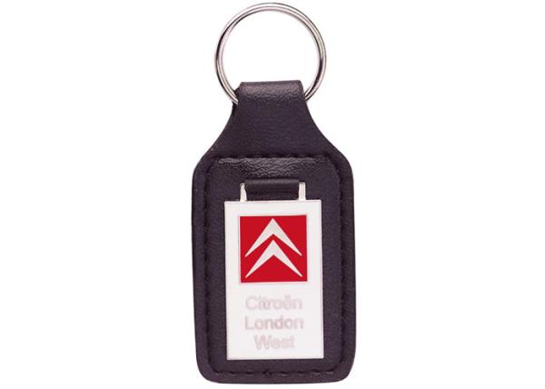 Quality Custom Key Chains, Car Leather Pocket Keychain with Synthetic Enamel Emblem, Zinc Alloy with Nickel Plating for sale