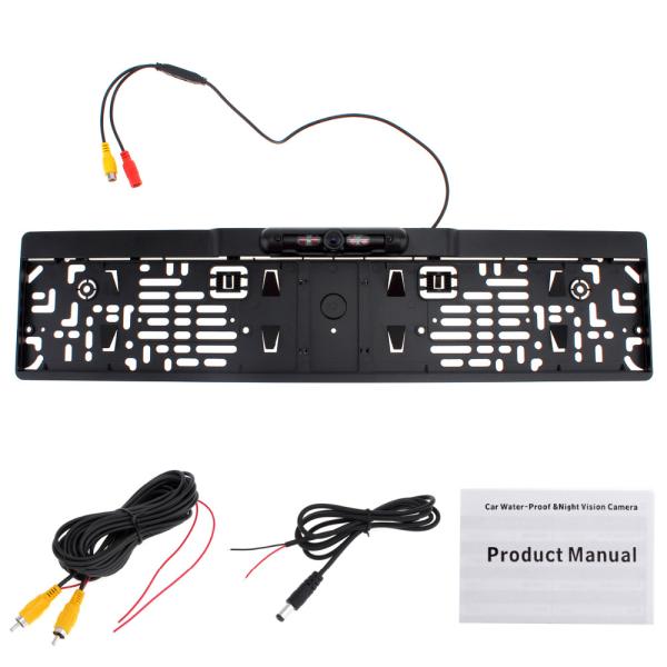 High Resolution Car Rear View Camera System EU Car License Plate Frame