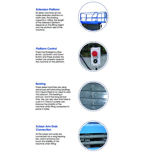 Max Height 10m Scissor Lift With Motorized Device Loading Capacity 300kg Optional Extension Platform