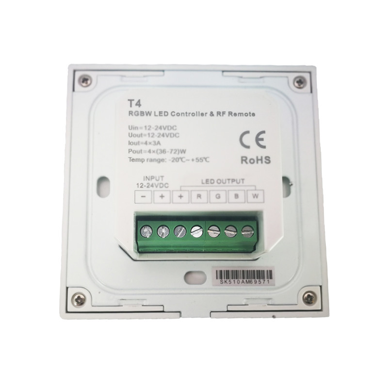 Led RGBW Strip Controller DC12-24V 4A/4CH Output Wall Mount Touchable Panel