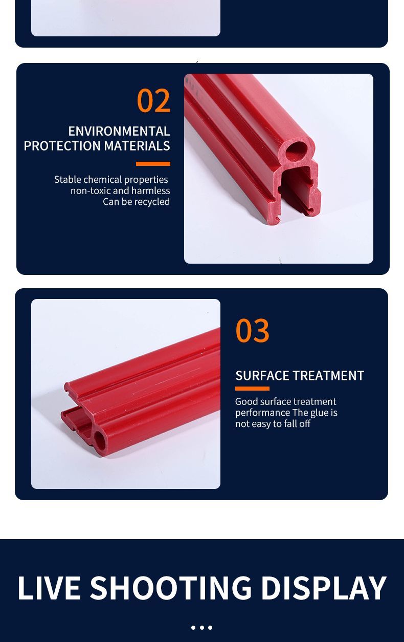 OEM Extruded PVC Silicone Strip Sealing Strip ABS PP Profile Customized Handle