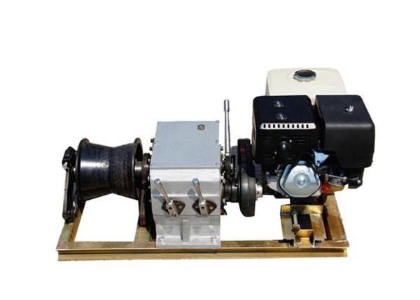 Quality 8 Ton Single Drum Engine Powered Winch for Wire Rope Pulling for sale
