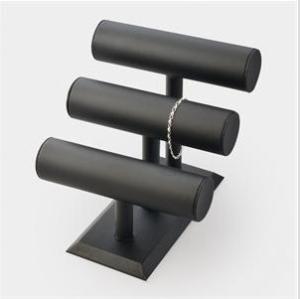 China Black PU 3 Tier Bracelet Display Stand , Jewelry Displays For Bracelets ISO9001 on sale