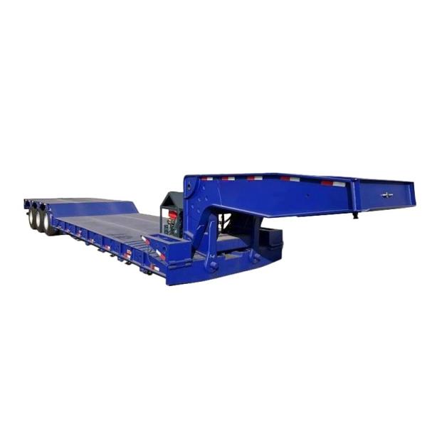 Quality Gooseneck Low Bed Semi Trailer 80 Ton Detachable Gooseneck Lowboy Trailers for sale