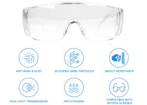 PC Medical Safety Goggles , Anti Dust And Shock Transparent Eyepiece Chemical Proteccion