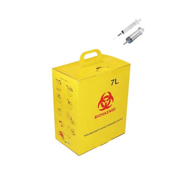 Quality 7L Corrugated paper Hospital Disposal Syringe Needle Sharp Container Medica safety box​ for sale