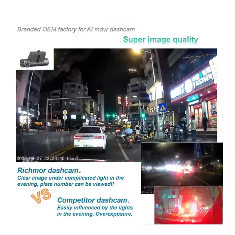 Mini Dual/Triple Dash Cam with DMS+ADAS 1080P Smart Driving Recorder with G-Sensor