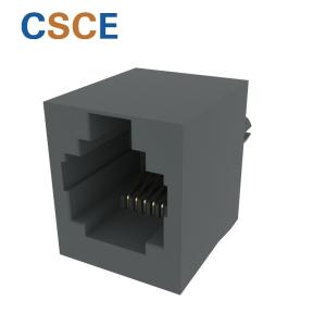 Buy cheap 5222 Series RJ11 single Port Modular Jack Connector 6P6C With Post DIP 180 Degree product
