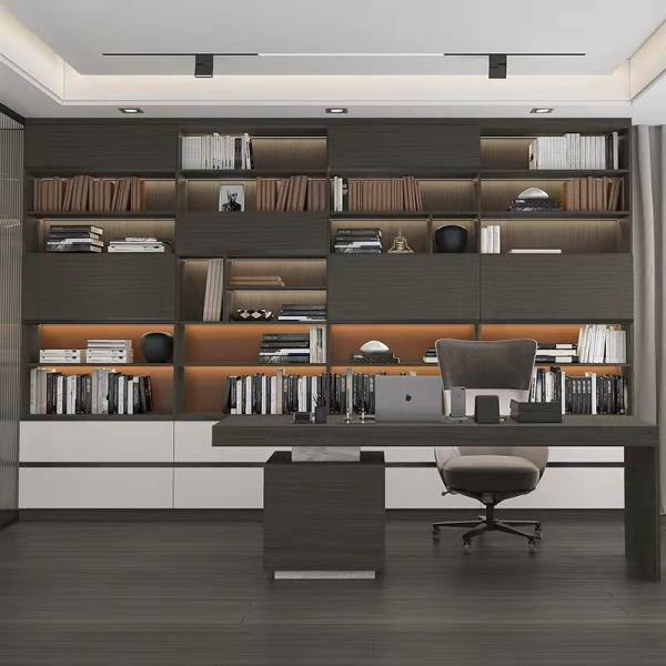 Quality Custom Showcase Glass Display Bookcase E1 Mdf Board Matt Finish for sale