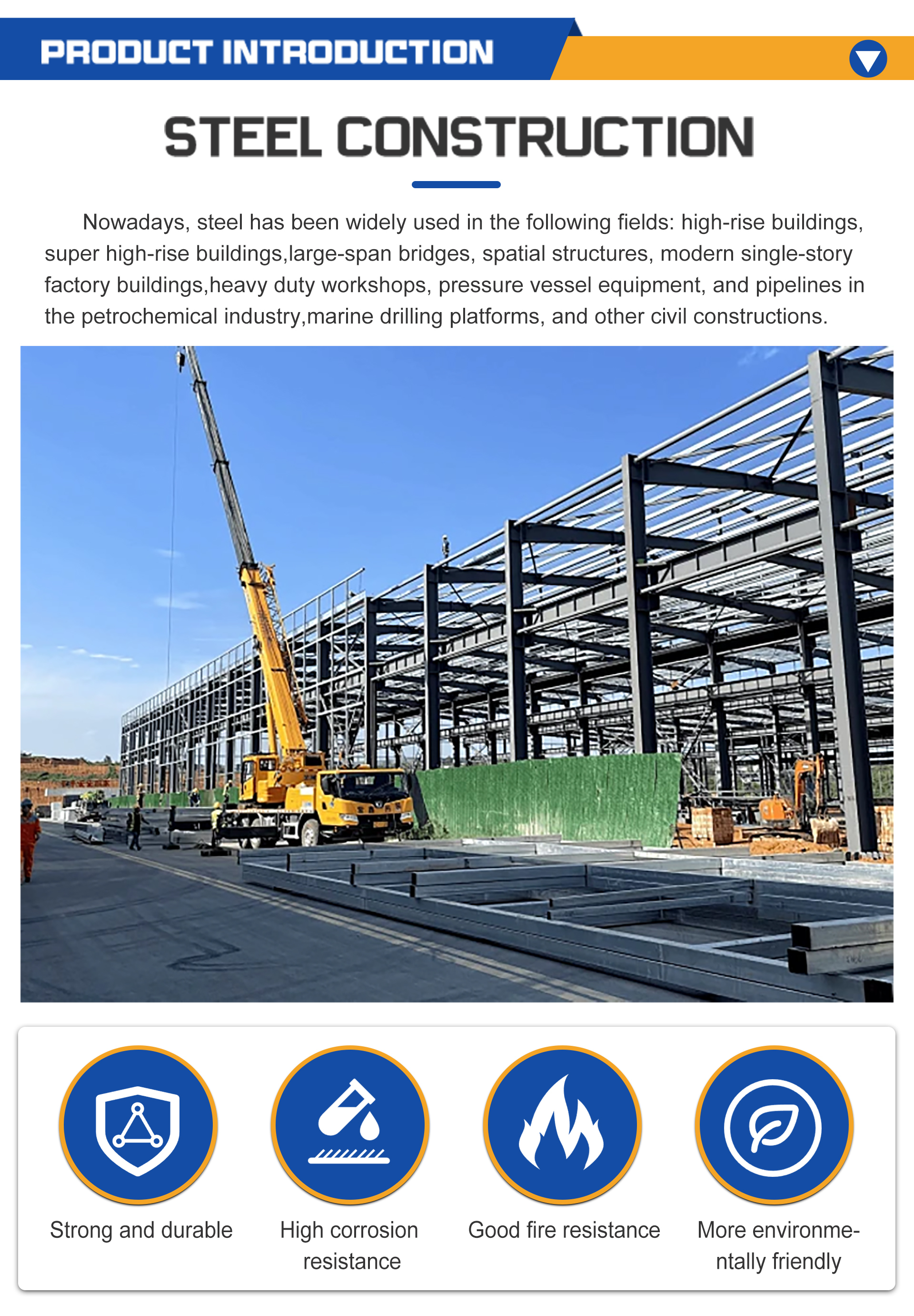 Large Span Prefabricated Factory Building Metal Warehouse Customized