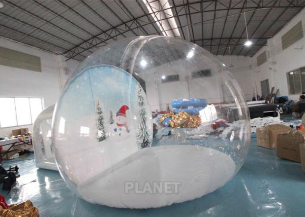 Quality 4m Inflatable Snow Globe Bubble Tent With Passage Way Background for sale