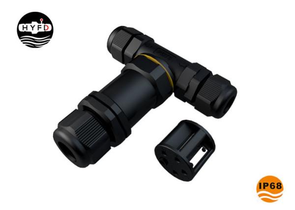 Quality 3 Way PG Series IP68 12.5mm T Shaped Electrical Connector for sale