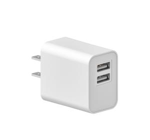 USB Charger Block 2 Pack Dual Port 12W Wall Charger Adapter With Foldable Plug