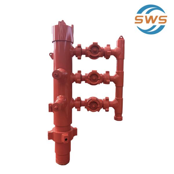 Quality Gost Standard OTTM Connection 7" Double Plug Cementing Head With Crossover for sale