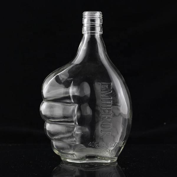 Quality Industrial 700ml Glass Bottle for Beverage Industry in Thumb Shape for sale