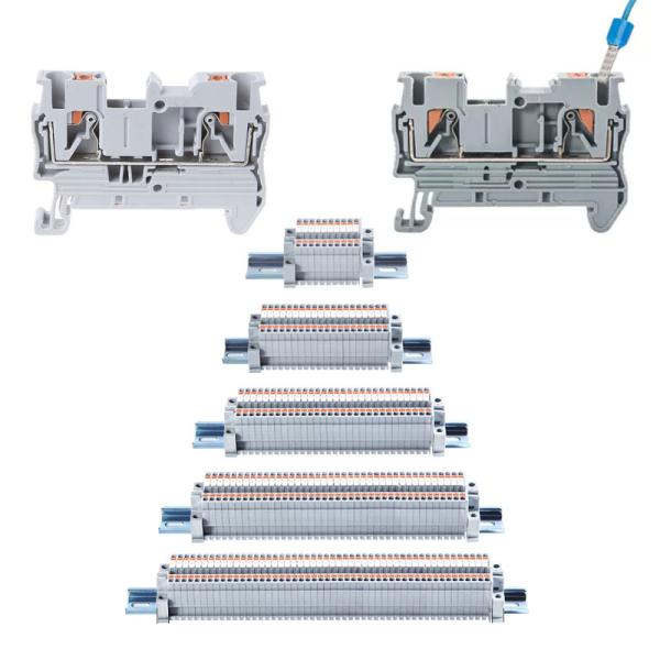 Din Rail Mounted Terminal Blocks Modular Set Screwless Spring Crimping PT 2.5 mm
