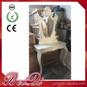 China Princess Salon Mirror for Barber Shop Furnture Wood Mirror Table Luxury on sale