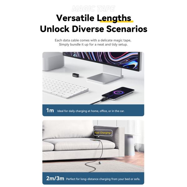 ESSAGER ES-X57 Series 60W 100W USB C Fast Charging Cable Type C