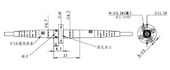 Small Single Mode Fiber Optic Slip Rings Low Insertion Loss