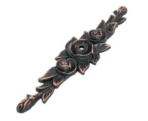 Red Copper Flower Pattern Furniture Ornament Hardware Decorative Plated