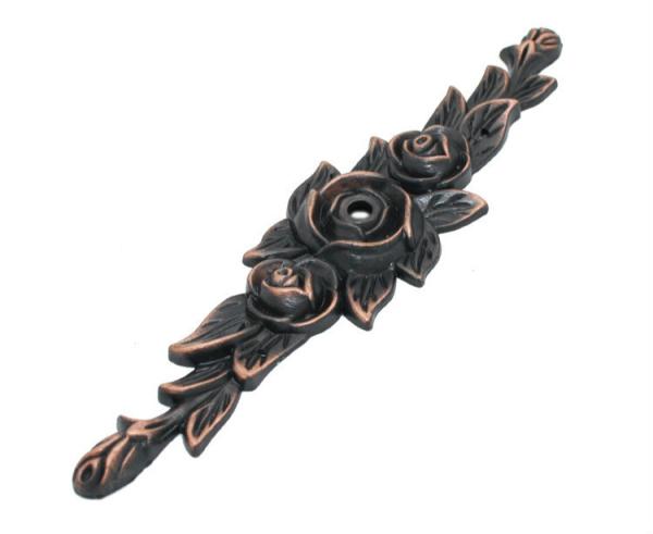 Quality Red Copper Flower Pattern Furniture Ornament Hardware Decorative Plated for sale