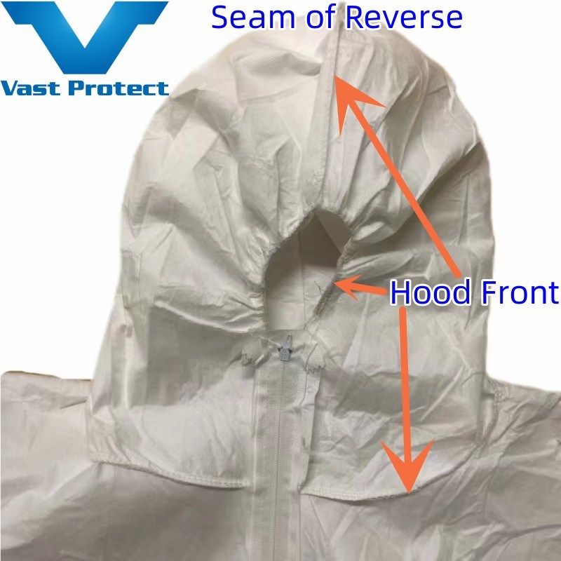 Type 5/6 Disposable White Breathable Anti-Static Soft Microporous Protective Coverall