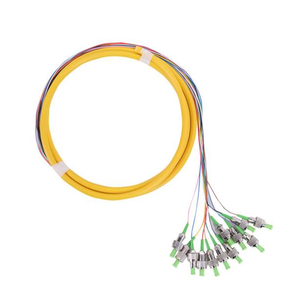 Quality Yellow Fiber Optic Pigtail Bounded Tube ST APC 0.3 DB Insertion Loss for sale